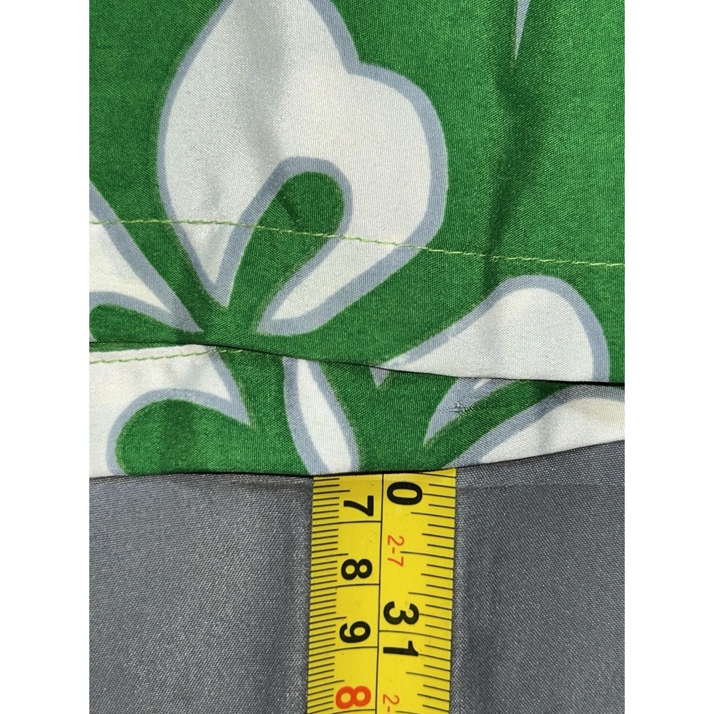 V.H.O Shirt Mens L Green Floral Hawaiian Cotton Short Sleeve Button Up Casual - Picture 4 of 6